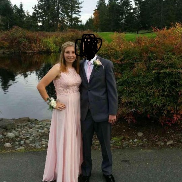 Pink Lace Prom Dress - Picture 4 of 4